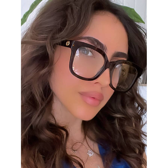 NEW Gucci GG1258O Brown Oversized Square Eyeglasses Frames - Picture 1 of 8